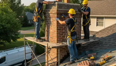 Cincinnati, OH chimney repair by FX Remodeling & Exteriors for leak and masonry damage repair