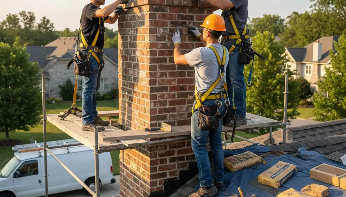 Cincinnati, OH chimney repair by FX Remodeling & Exteriors to stop leaks and masonry damage