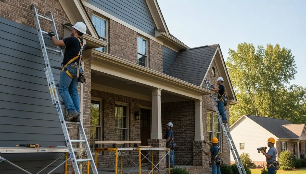 Vinyl siding installation by Cincinnati, OH siding contractors for home exterior protection