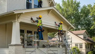 Vinyl siding installation by Cincinnati, OH siding contractor for residential exterior improvement