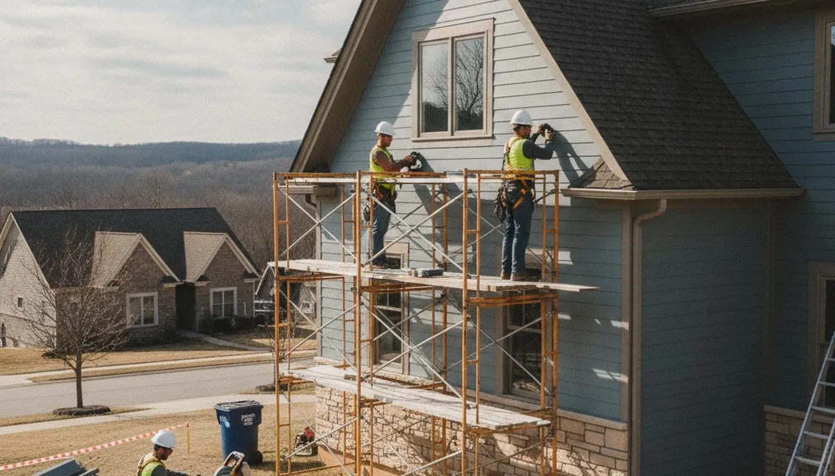 Vinyl siding installation in Cincinnati, OH for a residential home exterior renovation