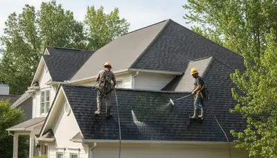 Roof cleaning service in Cincinnati, OH for removing algae, moss, and roof buildup